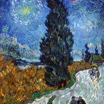 Van Gogh's 'Saint-Rémy - Road with Cypress and Star,' 1890, at the Kroeller-Mueller museum. Image courtesy of Wikimedia Commons.