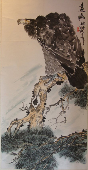‘Eagle’ hanging scroll signed Jicheng. Estimate: $16,000-$20,000. Zheng Zhong Auction Inc. image.