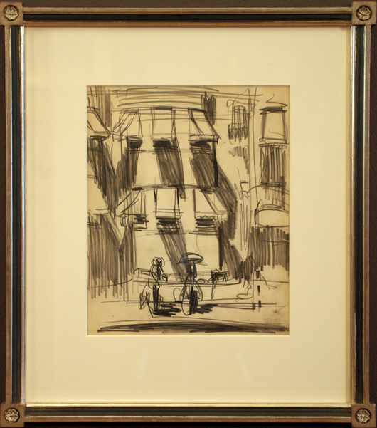George Benjamin Luks, untitled, pencil on paper, 8 by 10 inches, date unknown. Estimate: $1,500-$2,500. Carlyle Auctions Inc. image. 
