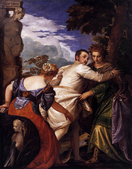 'Honor et Virtus post mortem floret' by Paolo Veronese, before 1580, oil on canvas. Frick Collection. Image courtesy Wikimedia Commons.