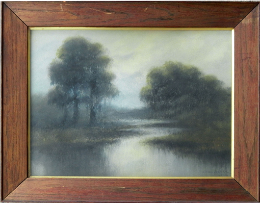 A. (Alexander) J. (John) Drysdale, pastel on paper, Louisiana bayou landscape, signed. Est. $1,800-$3,500. Stephenson’s Auctioneers image.