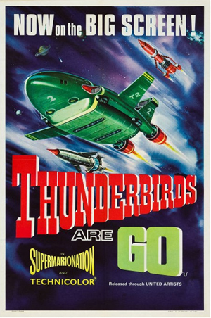 Poster for the 1968 United Artists film 'Thunderbirds Are Go,' based on the characters in the kid-friendly TV show invented by Gerry and Sylvia Anderson. Image courtesy of LiveAuctioneers.com Archive and Heritage Auctions.