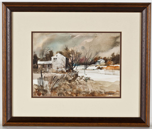 Nick Ruggieri (American, 20th century), 'Harrisburg, Market Square,' watercolor on paper, 15 x 20 inches. Ruggieri was a founding member of the Pennsylvania Watercolor Society. Image courtesy LiveAuctioneers.com Archive and Cordier Auctons.