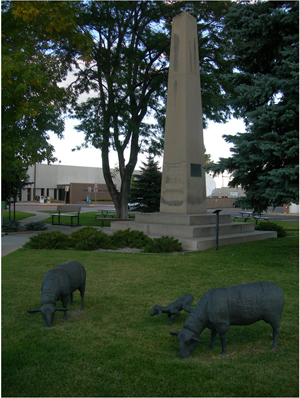 'Greener & Greener Pastures,' a sculptural group located at the Veteran's Memorial in Casper, Wyoming. Photo taken Sept. 24, 2010 by Jimmy Emerson. Licensed under the Creative Commons Attribution-NonCommercial-NoDerivs 2.0 Generic license. Visit Emerson's online photostream at http://www.flickr.com/photos/auvet/