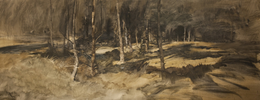 'Montreathmont Forest' (1990) by James Morrison, included in the retrospective of Morrison's work at the Fleming Collection, Berkeley Street, London W1. Image courtesy the Fleming Collection.