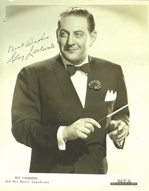 Bandleader Guy Lombardo. Image courtesy LiveAuctioneers.com Archive and The Written Word Autographs.