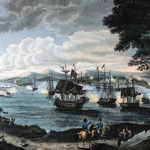 1816 engraving by B. Tanner depicting naval battle on Lake Champlain. The Battle of Plattsburgh, also known as the Battle of Lake Champlain, ended the final invasion of the northern states of the United States during the War of 1812. The battle took place shortly before the signing of the Treaty of Ghent, which ended the war. Public domain image in USA.