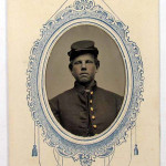 A tintype of Pvt. George H. Morris of the 9th New Hampshire Volunteers. Image courtesy of LiveAuctioneers.com Archive and Pioneer Auction Gallery.