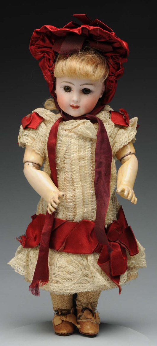 Circa-1885 Jules Steiner bisque bebe doll, 23 inches, $7,800. Morphy Auctions image.