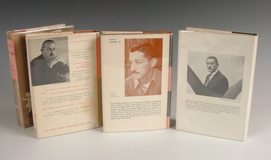 Evan S. Connell is pictured on the dust jackets of his books 'The Diary of a Rapist,' 1966; 'The Anatomy Lesson,' 1957; and 'Mrs. Bridge,' 1959. Image courtesy of LiveAuctioneers.com Archive and Dirk Soulis Auctions.