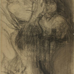 Kathe Köllwitz (1867-1945) ‘Abschied’ (Farewell), charcoal on gray-blue laid paper. Gray’s Auctioneers image.