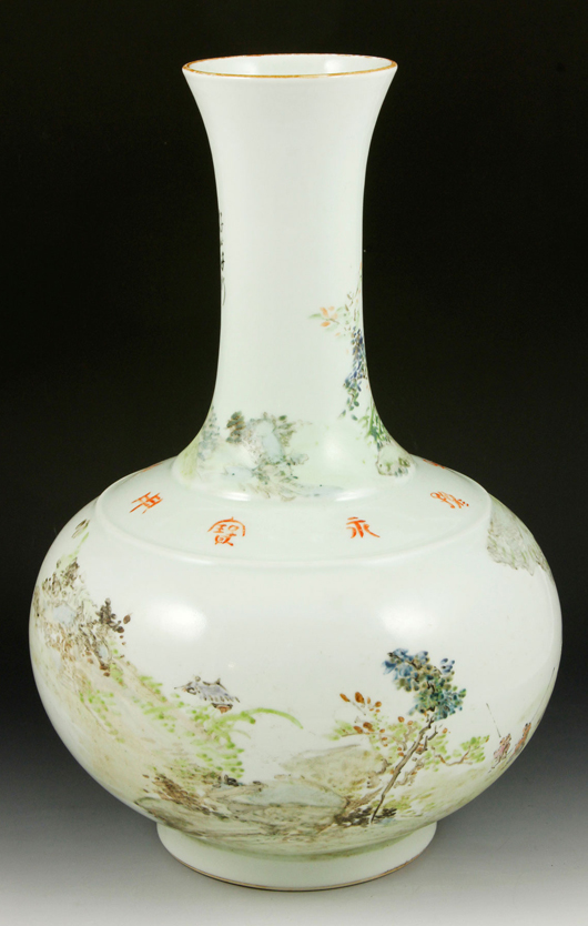 Chinese famille rose vase. Kaminski Auctions image.