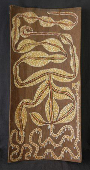 Aboriginal bark painting. Image courtesy of LiveAuctioneers.com Archive and Davidson Auctions.