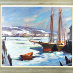 Emille Gruppe, ‘Gloucester Winter,’ sold for $10,800. Woodbury Auction image.