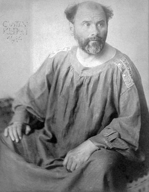 Photographic portrait of Gustav Klimt, 1914, by Josef Anton Trčka. Image courtesy Wikimedia Commons.