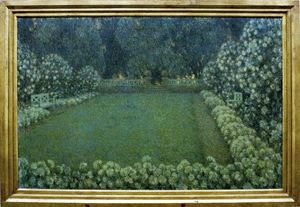 This Le Sidaner painting, 'The White Garden at Twilight,' is in the collection of the Royal Museums of Fine Arts of Belgium. Image courtesy Wikipedia Commons.