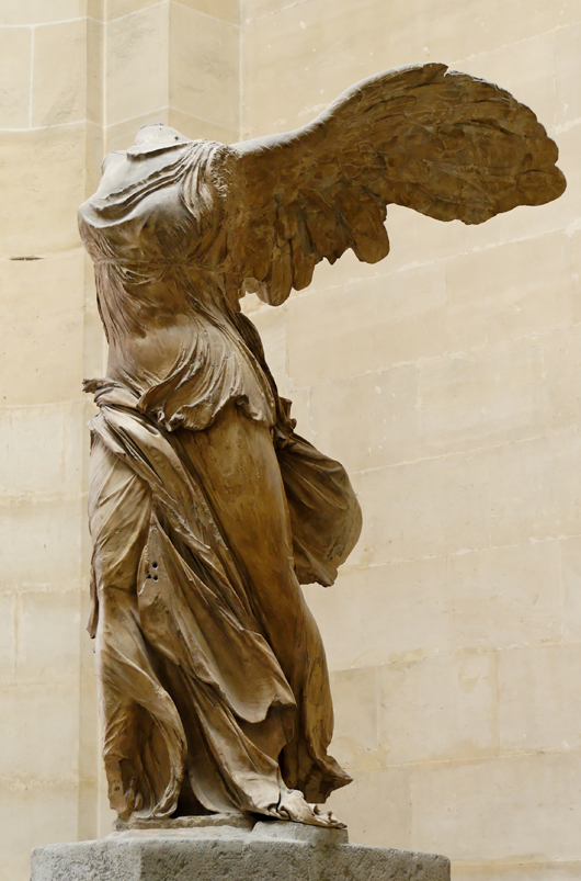 'Winged Victory of Samothrace,' parian marble, found on Samothrace in 1863. Image by Marie-Lan Nyguyen, courtesy Wikimedia Commons.