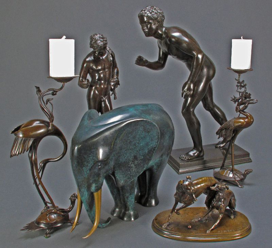 Selection of bronzes. Shelley’s Auction Gallery image.