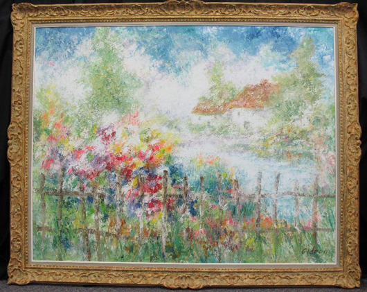 Elmo Gideon (American 1924-2010) oil painting. Shelley’s Auction Gallery image.