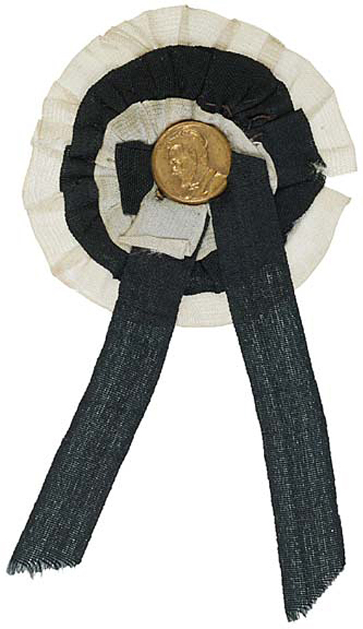 Abraham Lincoln mourning ribbon. Image courtesy of LiveAuctioneers.com Archive and Early American History Auctions.
