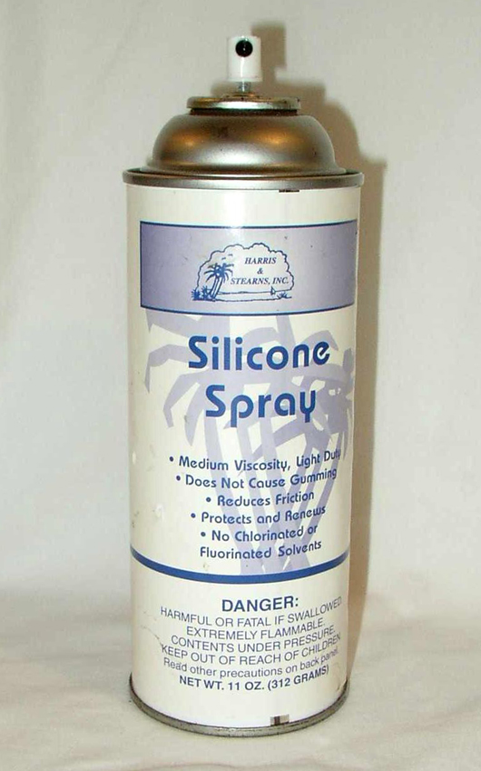 This can of upholstery silicone spray is ideal for lubricating sticky drawers and doors.