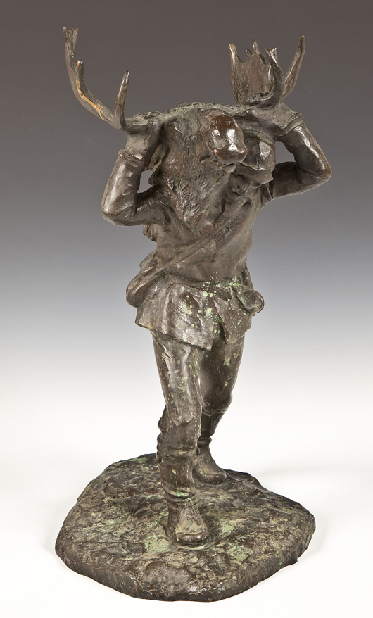 Roman Bronze Works hunter sculpture. Price realized: $6,000. Cordier Auctions.