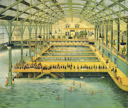 This 1896 Sutro Bath poster is estimated to achieve $7,000 to $9,000. Clars Auction Gallery image.