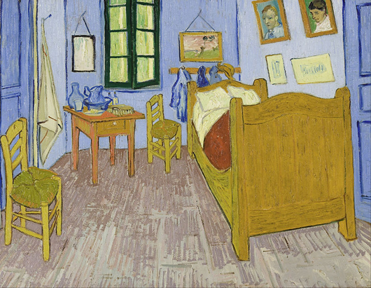 Van Gogh painted the third version of 'Bedroom in Arles' in late September 1889. The oil on canvas painting from the Musée d'Orsay in Paris will be exhibited at the Detroit Institute of Arts. Image courtesy Wikimedia Commons.