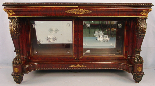 Museum-quality period Empire sideboard attributed to Anthony Quervelle, made circa 1830. Stevens Auction Co. image.