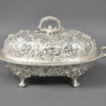 This S. Kirk & Son silver covered vegetable dish sold for $2,600 in October. Leighton Galleries image.