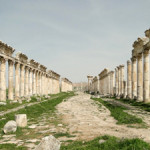 The Great Colonnade at Apamea was the main colonaded avenue of the ancient city of Apamea in Syria. The monumental colonnade is among the longest and most famous in the Roman world. Image by Bernard Gagnon. This file is licensed under the Creative Commons Attribution-Share Alike 3.0 Unported, 2.5 Generic, 2.0 Generic and 1.0 Generic license.