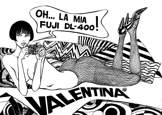 Guido Crepax, ‘Oh ... la mia Fuji dl-400!’ Advertising illustration. Pencil and ink on cardboard. Signed. €7,900. Courtesy Little Nemo.