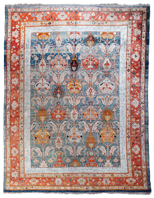 Outstanding Angora Oushak carpet, 9 feet 3 inches x 12 feet 1 inch. Material Culture image.