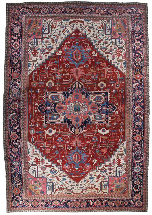 Fine Heriz carpet: 16 feet 8 inches x 23 feet 11 inches. Material Culture image.