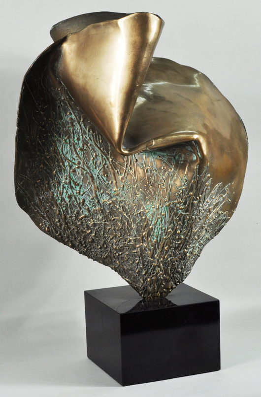 Rubino abstract bronze sculpture. Price realized: $819. Woodbury Auction image.