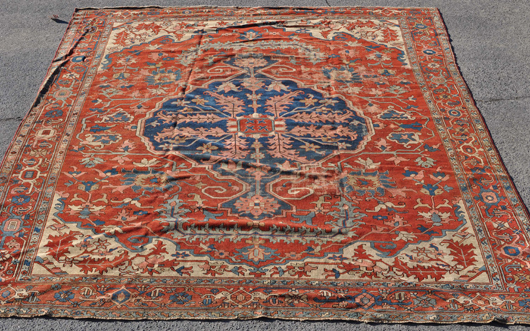 Room-size Persian rug. Price realized: $3,567. Woodbury Auction image.