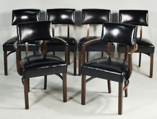 Set of Herman Miller dining chairs. Price realized: $1,845. Woodbury Auction image.