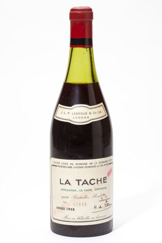 1958 La Tache. Domaine de la Romanee Conti. Leland Little Auctions image.