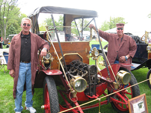 Car owner Charlie Reindel (right) with friend and longtime employee Al Roy at an antique car show at Greenfield Village in Dearborn, Mich. Submitted photo.