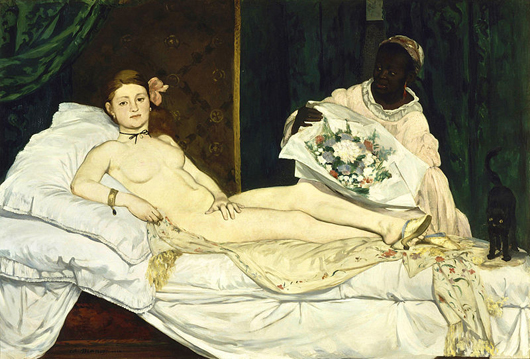 Edouard Manet's famous 'Olympia' will be leaving the France's Musee d'Orsay for a viewing in Venice. Image courtesy of Wikimedia Commons.