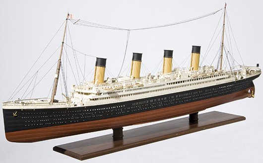 A model of the RMS Titanic. Image courtesy of LiveAuctioneers.com Archive and Hermann Historica Gmbh.