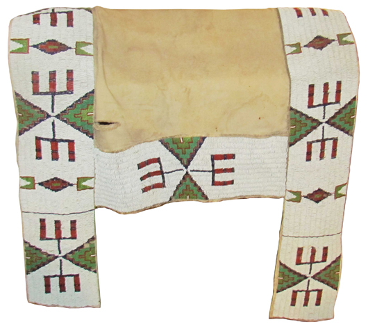 Native American Sioux beaded horse saddle blanket, rare and in excellent condition. (est. $2,500-$4,500). Showtime Auctions image.