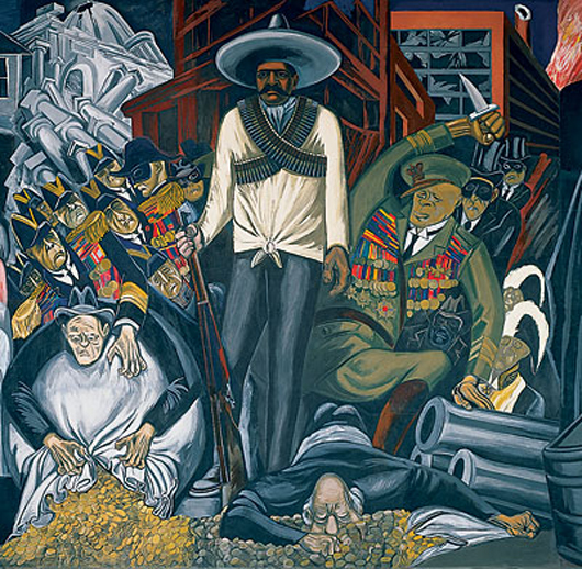 Jose Clemente Orozco, Mexican, 1883-1949, Hispano-America Panel 16 of 'The Epic of American Civilization,' 1932-34 fresco commissioned by the Trustees of Dartmouth College; P.934.13.16. Image appears courtesy of the Hood Museum of Art, Dartmouth College.
