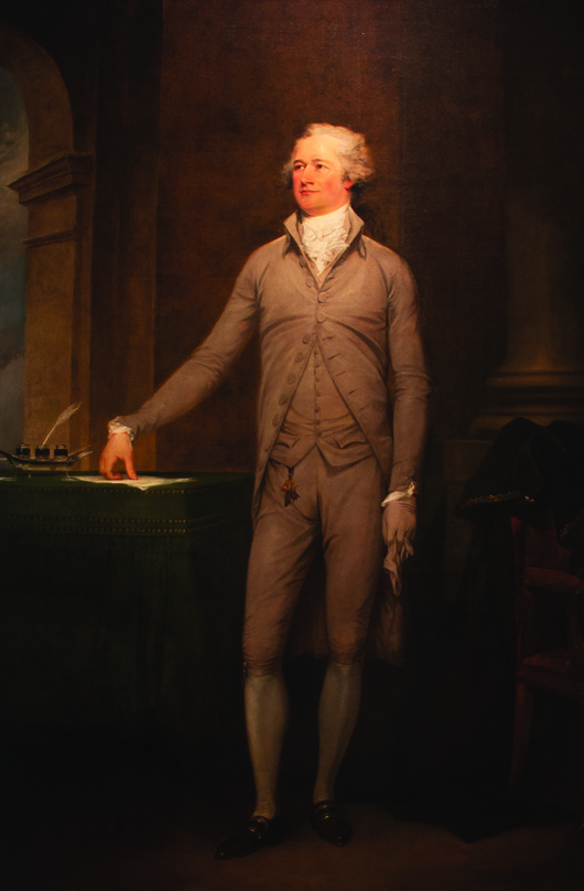 John Trumbull's famous portrait of Alexander Hamilton, Secretary of the Treasury under President George Washington. Image courtesy of  Crystal Bridges Museum of American Art.