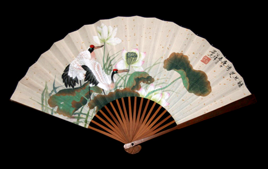 Chinese bamboo mounted fan, possibly Republic period. Estimate: $250-$350AUD. Ravenswick image.
