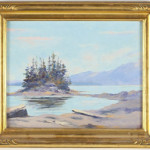 Jules Dahlager (Alaska, 1884-1952), 'Bugge Beach,' oil on board, signed at lower right 'Jules,' titled on the verso 'Bugge Beach' / Ketchikan / Alaska.' Image courtesy of LiveAuctioneers.com Archive and Leland Little Auctions and Estate Sales Ltd.
