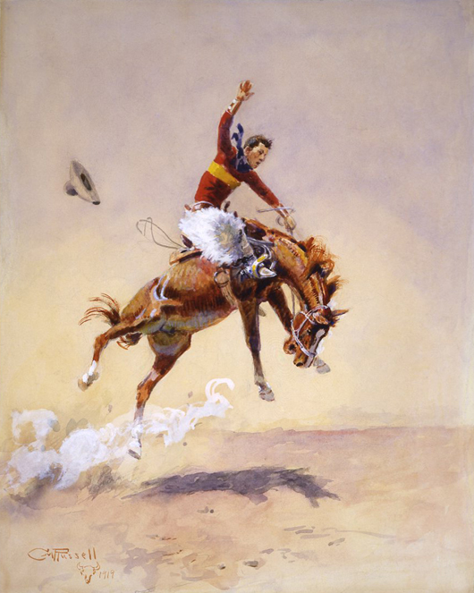 The watercolor 'High, Wide and Handsome' sold for $300,000 at the auction. Image courtesy C.M. Russell Museum.