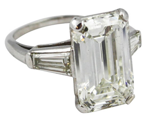 Ladies diamond ring with 7.38ct total weight. Image courtesy of J. Garrett Auctioneers.