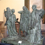 'The Burghers of Calais' in the Rodin museum in Philadelphia before the bronze sculpture was restored. Image courtesy of Wikimedia Commons.