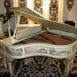 Oglethorpe Auctions, St. Simons, Ga., will sell this hand-painted Mathushek piano on April 6. The piano was made in New Haven, Conn., and has a June 24, 1884 patent date. LiveAuctioneers.com will provide Internet live bidding. Image courtesy LiveAuctioneers.com and Oglethorpe Auctions.